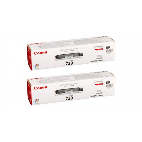 Pachet Cartuse Toner Original Canon 2x CRG-729B Negru 2400 pagini si stick USB