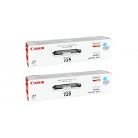 Pachet Cartuse Toner Original Canon 2x CRG-729C Cyan 2000 pagini si stick USB