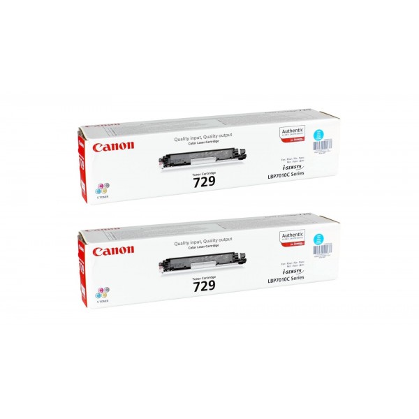 Pachet Cartuse Toner Original Canon 2x CRG-729C Cyan 2000 pagini si stick USB