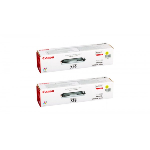 Pachet Cartuse Toner Original Canon 2x CRG-729Y Galben 2000 pagini si stick USB