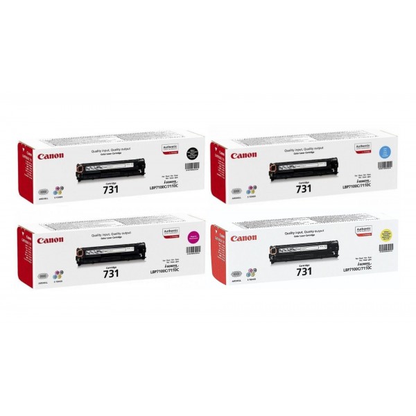 Pachet Cartuse Toner Original Canon 1x CRG-731B Negru, 1x CRG-731C Cyan, 1x CRG-731M Magenta, 1x CRG-731Y Galben, 5900 pagini si stick USB