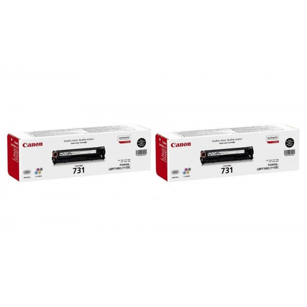 Pachet Cartuse Toner Original Canon 2x CRG-731B Negru 2800 pagini si stick USB
