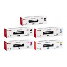 Pachet Cartuse Toner Original Canon 2x CRG-731B Negru, 1x CRG-731C Cyan, 1x CRG-731M Magenta, 1x CRG-731Y Galben, 7300 pagini si stick USB