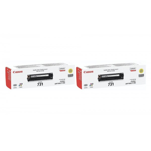 Pachet Cartuse Toner Original Canon 2x CRG-731Y Galben 3000 pagini si stick USB