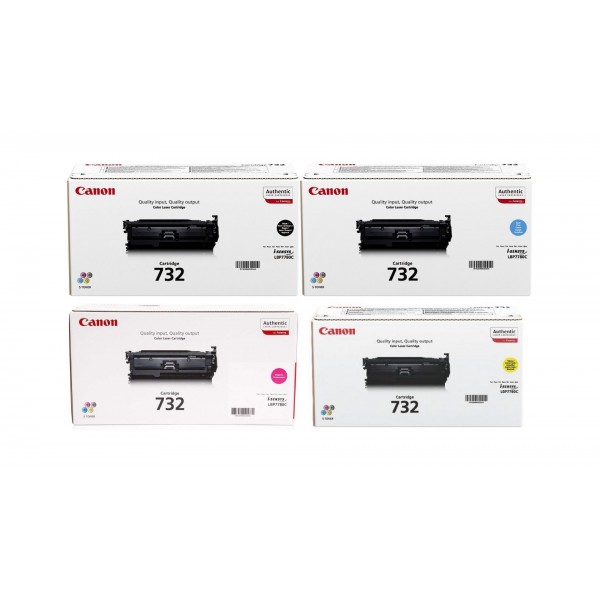 Pachet Cartuse Toner Original Canon 1x CRG-732HB Negru, 1x CRG-732C Cyan, 1x CRG-732M Magenta, 1x CRG-732Y Galben, 31200 pagini si stick USB