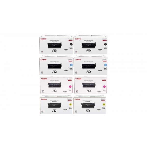 Pachet Cartuse Toner Original Canon 2x CRG-732HB Negru, 2x CRG-732C Cyan, 2x CRG-732M Magenta, 2x CRG-732Y Galben, 62400 pagini si stick USB