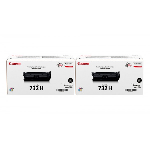 Pachet Cartuse Toner Original Canon 2x CRG-732HB Negru 24000 pagini si stick USB