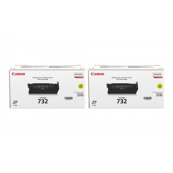 Pachet Cartuse Toner Original Canon 2x CRG-732Y Galben 12800 pagini si stick USB