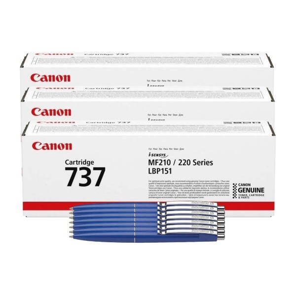 Set 3x Toner Canon CRG-737B Negru 7200pag + 7 Pixuri