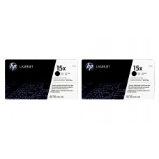 Set Cartuse Toner Original HP (15X) 2x C7115X Negru, 7000 pagini si stick USB