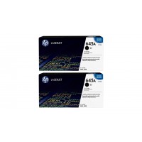 Set Cartuse Toner Original HP (645A) 2x C9730A Negru, 26000 pagini si stick USB