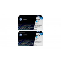 Set Cartuse Toner Original HP (645A) 2x C9731A Cyan, 24000 pagini si stick USB