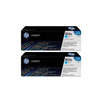 Set Cartuse Toner Original HP (824A) 2x CB381A Cyan, 42000 pagini si stick USB