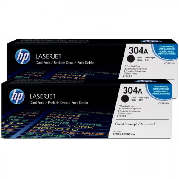 Set Cartuse Toner Original HP (304A) CC530AD Negru, 7000 pagini
