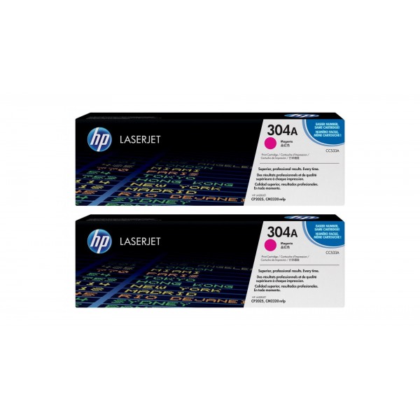 Set Cartuse Toner Original HP (304A) 2x CC533A Magenta, 5600 pagini si stick USB