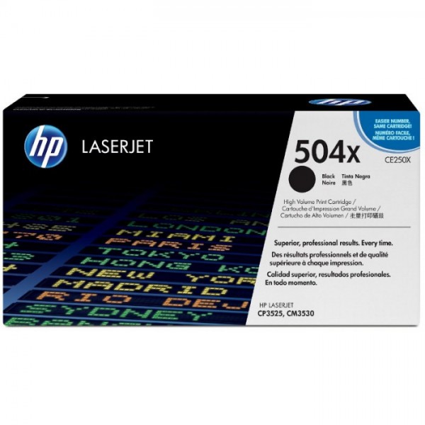 Cartus Toner Original HP (504X) CE250X Negru, 10500 pagini