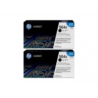 Set Cartuse Toner Original HP (504X) 2x CE250X Negru, 21000 pagini si stick USB