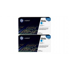 Set Cartuse Toner Original HP (504A) 2x CE251A Cyan, 14000 pagini si stick USB