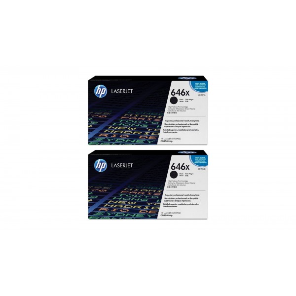 Set Cartuse Toner Original HP (646X) 2x CE264X Negru, 34000 pagini si stick USB