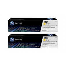 Set Cartuse Toner Original HP (126A) 2x CE312A Galben, 1000 pagini si stick USB