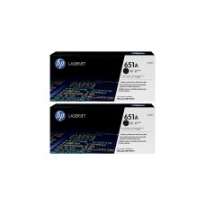 Set Cartuse Toner Original HP (651A) 2x CE340A Negru, 27000 pagini si stick USB
