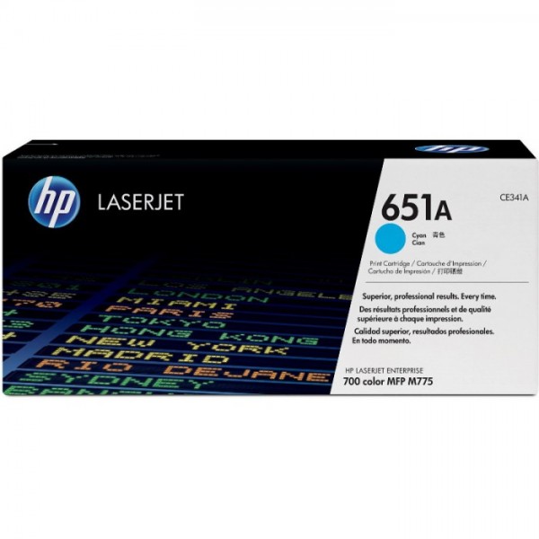 Cartus Toner Original HP (651A) CE341A Cyan, 16000 pagini