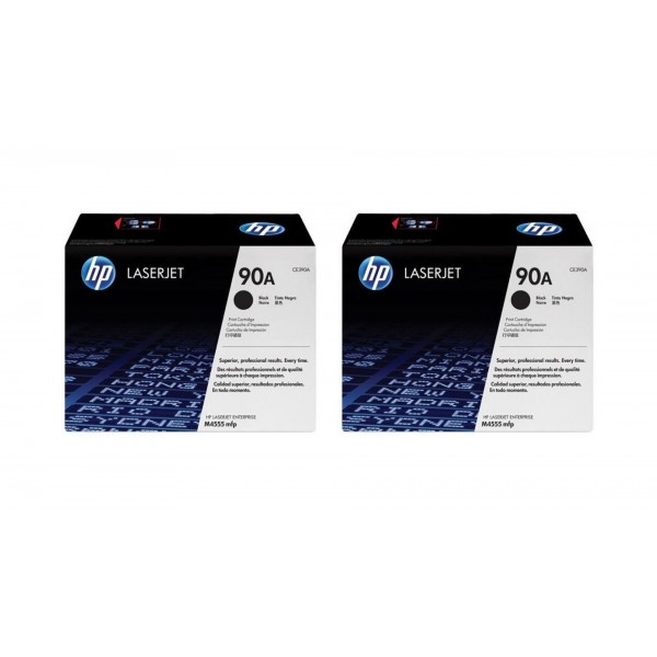 Set Cartuse Toner Original HP (90A) 2x CE390A Negru, 20000 pagini si stick USB