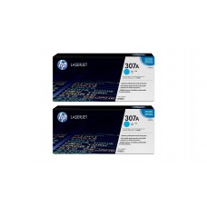 Set Cartuse Toner Original HP (307A) 2x CE741A Cyan, 14600 pagini si stick USB