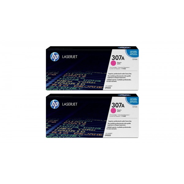 Set Cartuse Toner Original HP (307A) 2x CE743A Magenta, 14600 pagini si stick USB
