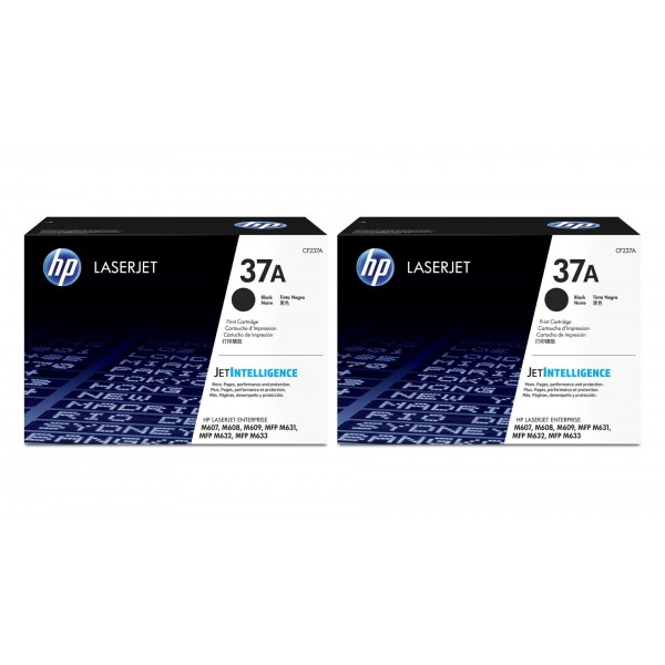Set Cartuse Toner Original HP (37A) 2x CF237A Negru, 22000 pagini si stick USB