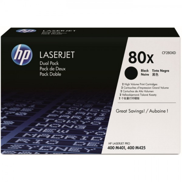 Set Cartuse Toner Original HP (80X) CF280XD Negru, 13800 pagini
