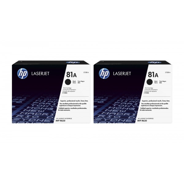 Set Cartuse Toner Original HP (81A) 2x CF281A Negru, 21000 pagini si stick USB