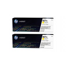 Set Cartuse Toner Original HP (827A) 2x CF302A Galben, 64000 pagini si stick USB