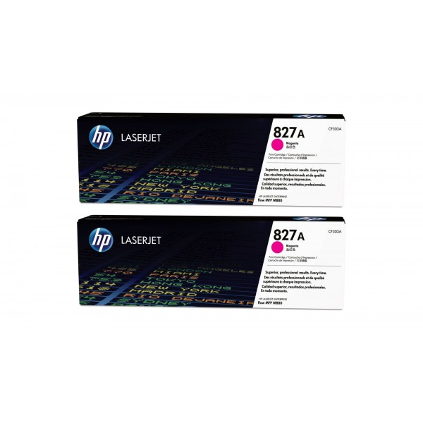 Set Cartuse Toner Original HP (827A) 2x CF303A Magenta, 64000 pagini si stick USB