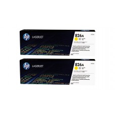 Set Cartuse Toner Original HP (826A) 2x CF312A Galben, 63000 pagini si stick USB