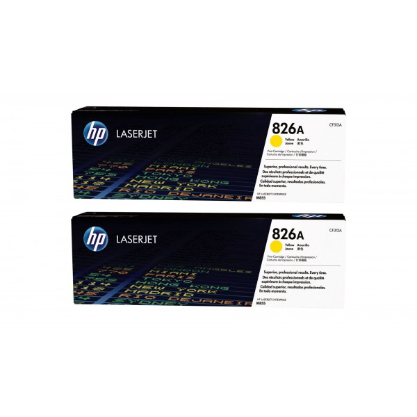 Set Cartuse Toner Original HP (826A) 2x CF312A Galben, 63000 pagini si stick USB