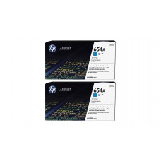 Set Cartuse Toner Original HP (654A) 2x CF331A Cyan, 30000 pagini si stick USB