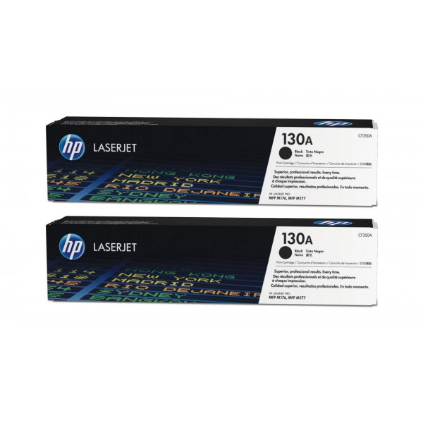 Set Cartuse Toner Original HP (130A) 2x CF350A Negru, 2600 pagini si stick USB