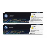 Set Cartuse Toner Original HP (130A) 2x CF352A Galben, 2000 pagini si stick USB