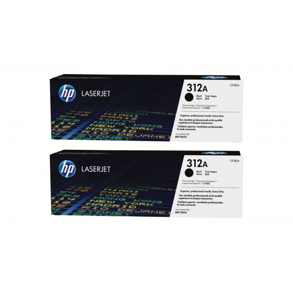 Set Cartuse Toner Original HP (312A) 2x CF380A Negru, 4800 pagini si stick USB