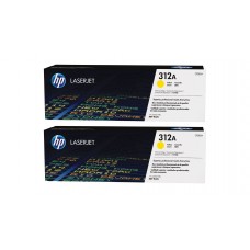 Set Cartuse Toner Original HP (312A) 2x CF382A Galben, 5400 pagini si stick USB