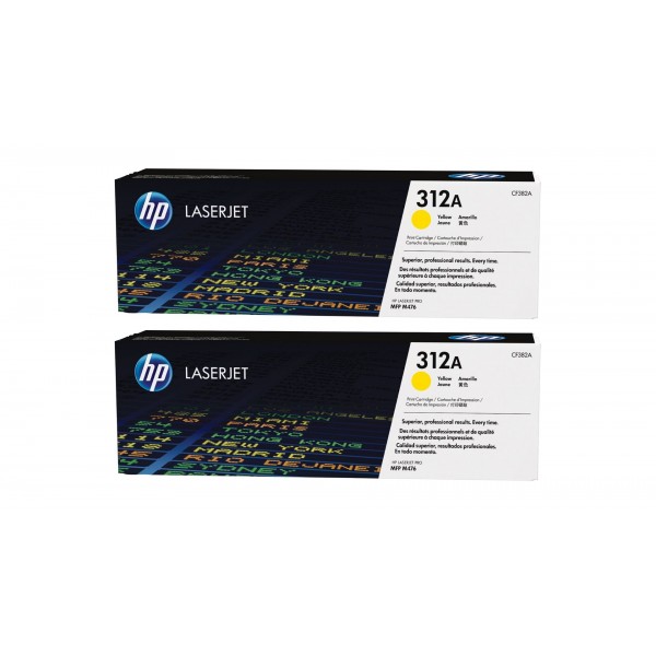 Set Cartuse Toner Original HP (312A) 2x CF382A Galben, 5400 pagini si stick USB