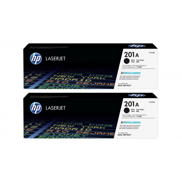 Set Cartuse Toner Original HP (201A) 2x CF400A Negru, 3000 pagini si stick USB