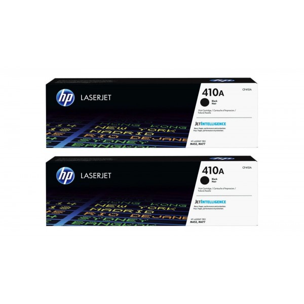 Set Cartuse Toner Original HP (410A) 2x CF410A Negru, 4600 pagini si stick USB