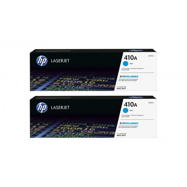 Set Cartuse Toner Original HP (410A) 2x CF411A Cyan, 4600 pagini si stick USB