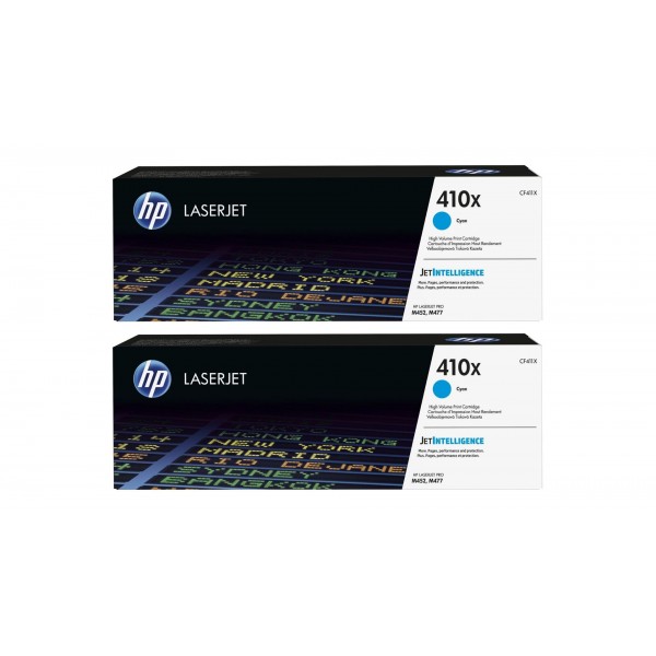 Set Cartuse Toner Original HP (410X) 2x CF411X Cyan, 10000 pagini si stick USB