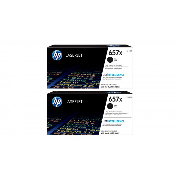 Set Cartuse Toner Original HP (657X) 2x CF470X Negru, 56000 pagini si stick USB