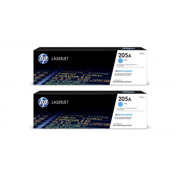 Set Cartuse Toner Original HP (205A) 2x CF531A Cyan, 1800 pagini si stick USB
