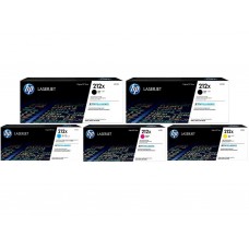 Set Cartuse Toner Original HP (212X) 2x W2120X Negru, 1x W2121X Cyan, 1x W2123X Magenta, 1x W2122X Galben, 56000 pagini si stick USB