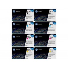 Set Cartuse Toner Original HP (504X/504A) 2x CE250X Negru, 2x CE251A Cyan, 2x CE253A Magenta, 2x CE252A Galben, 63000 pagini si stick USB